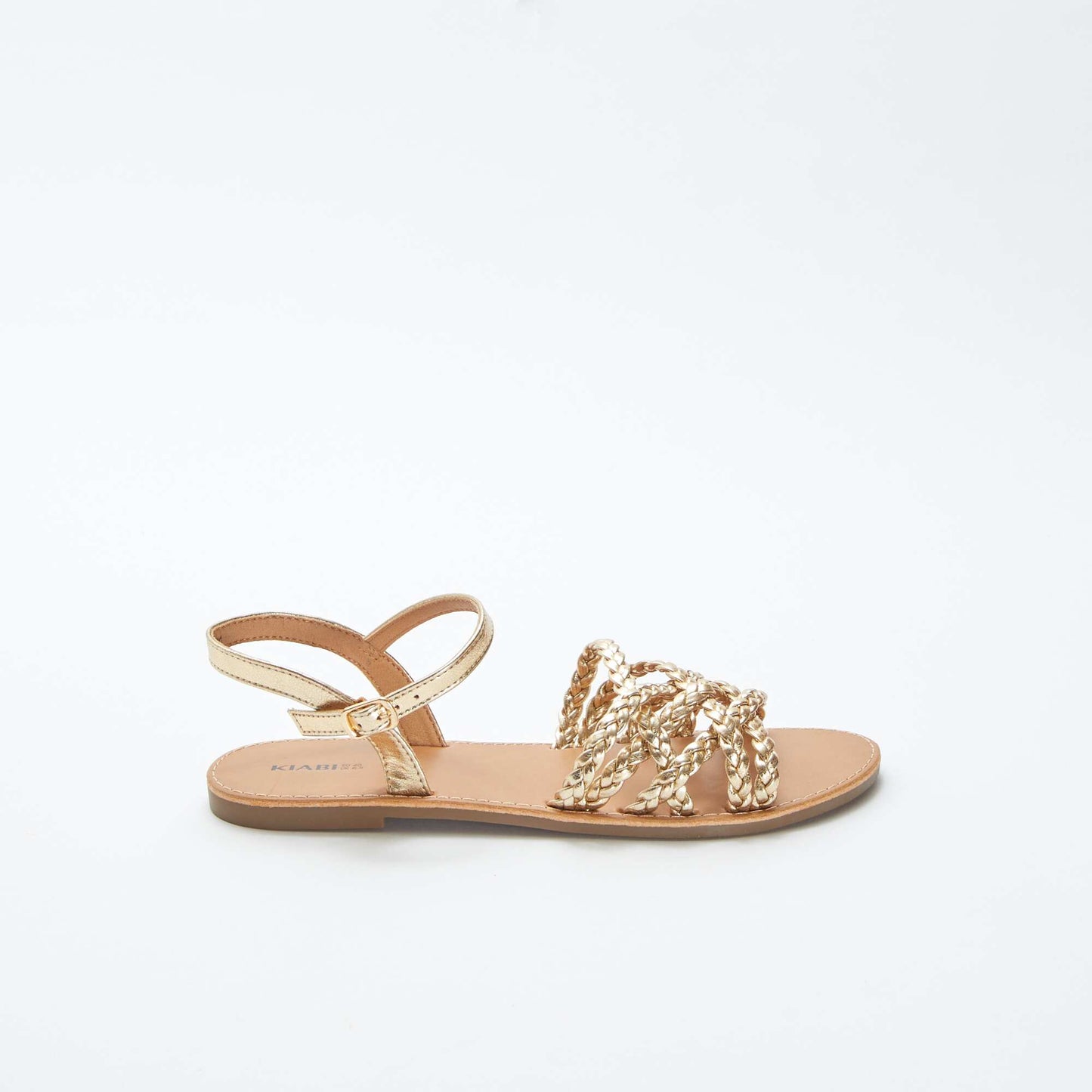 Sandals with crossover braided straps YELLOW