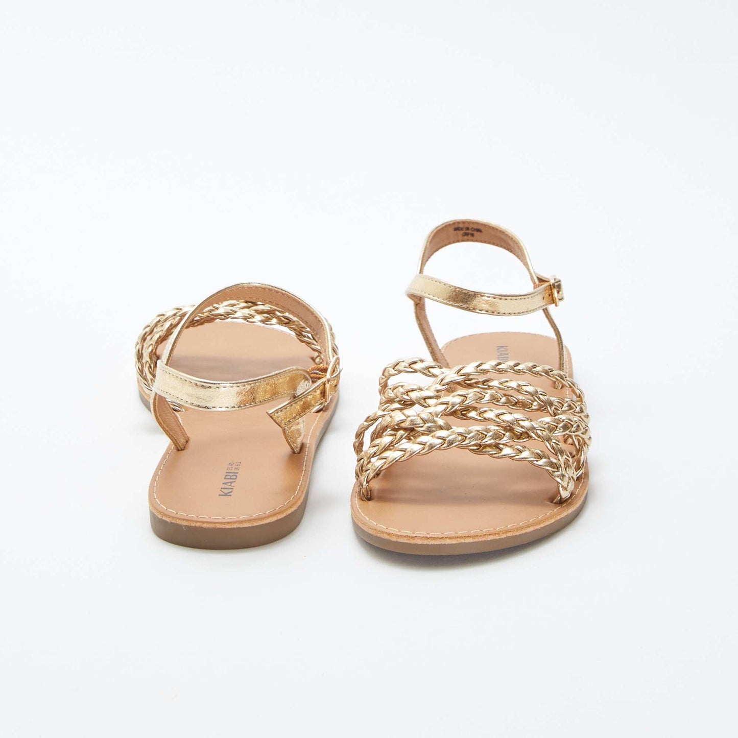 Sandals with crossover braided straps YELLOW