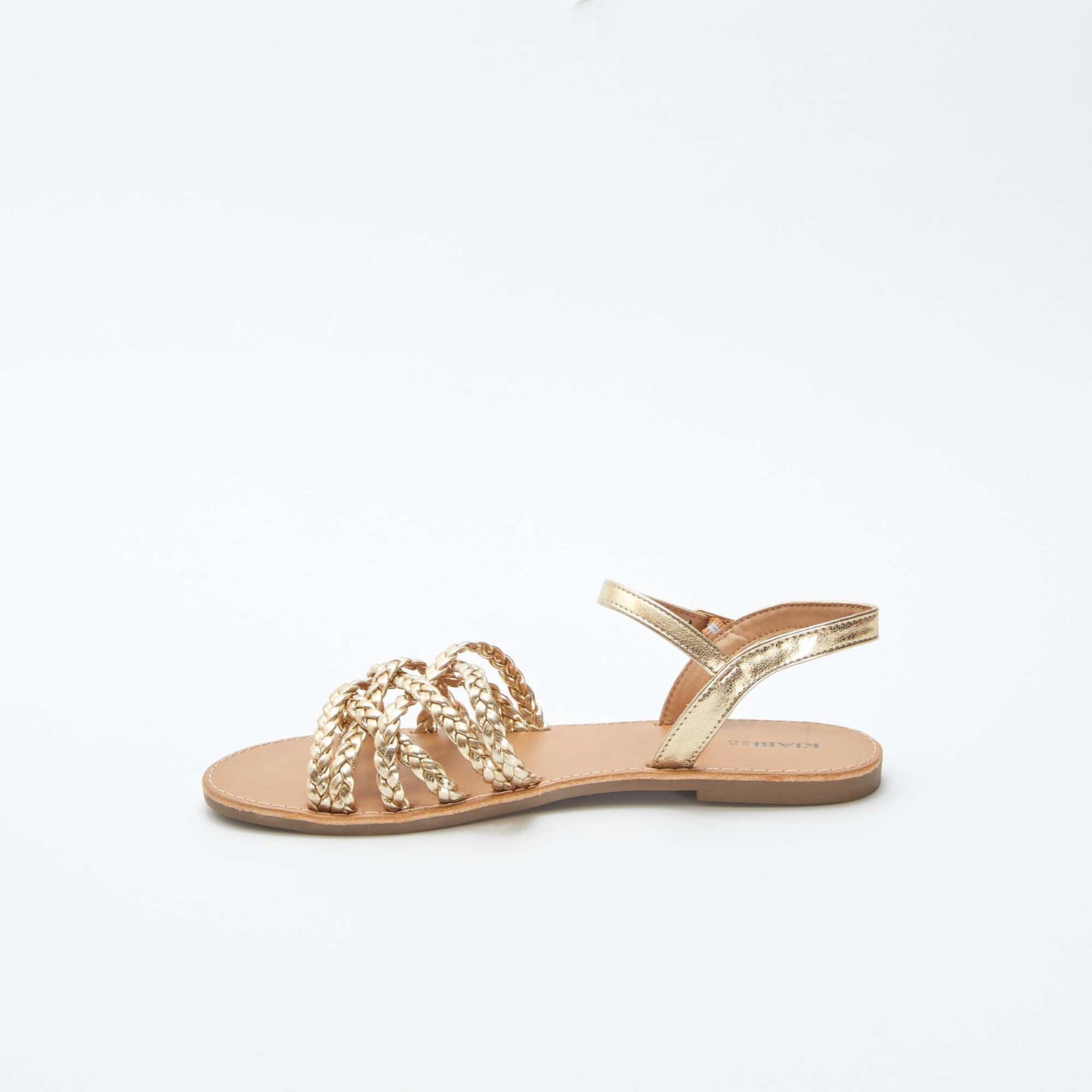 Sandals with crossover braided straps YELLOW