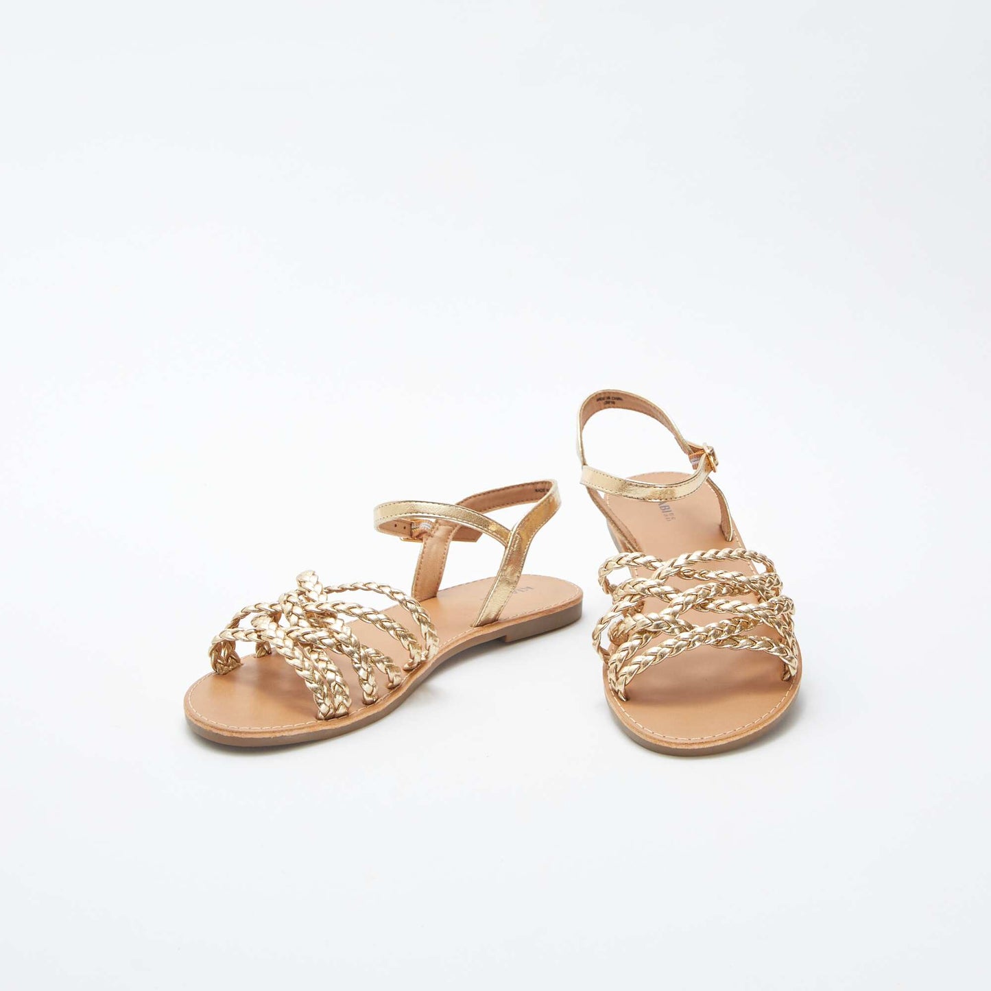 Sandals with crossover braided straps YELLOW