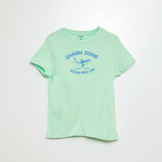 Short-sleeved printed T-shirt GREEN