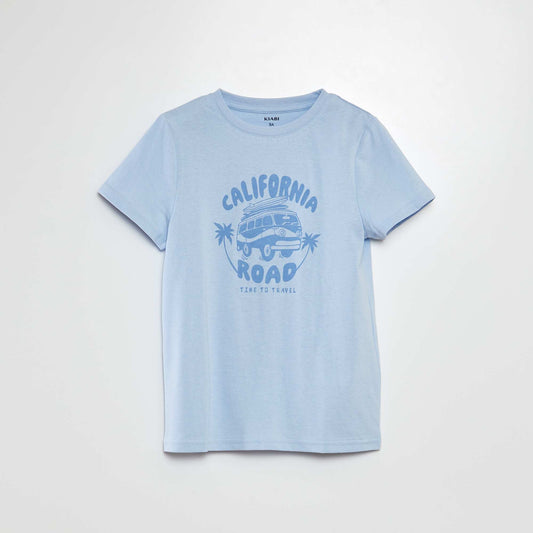 Short-sleeved printed T-shirt BLUE