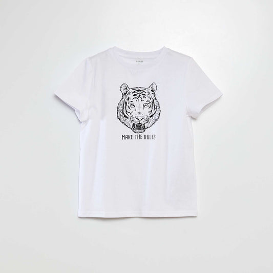 Short-sleeved printed T-shirt WHITE