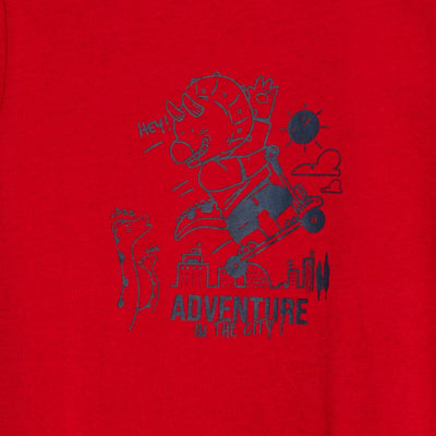 Short-sleeved printed T-shirt RED