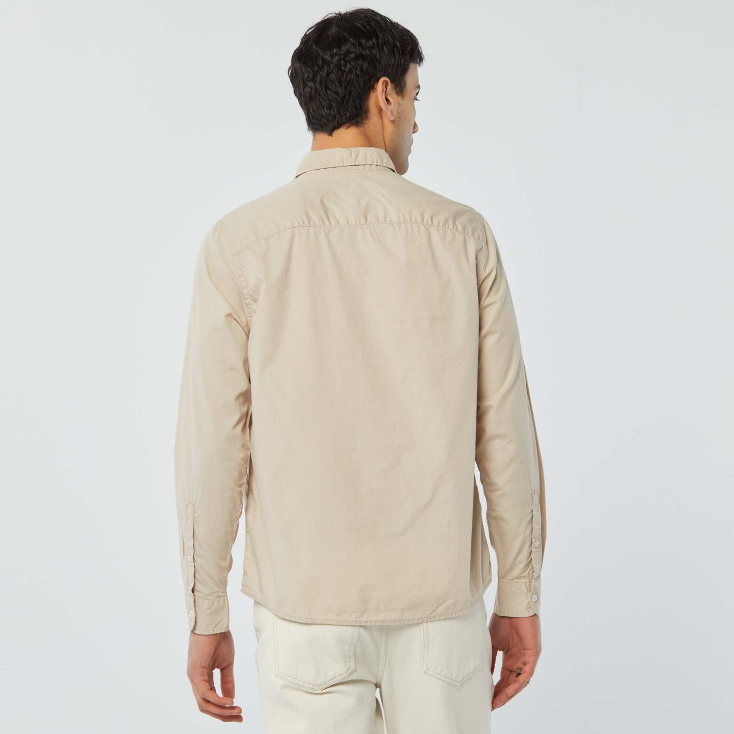 Regular-fit poplin shirt BEIGE