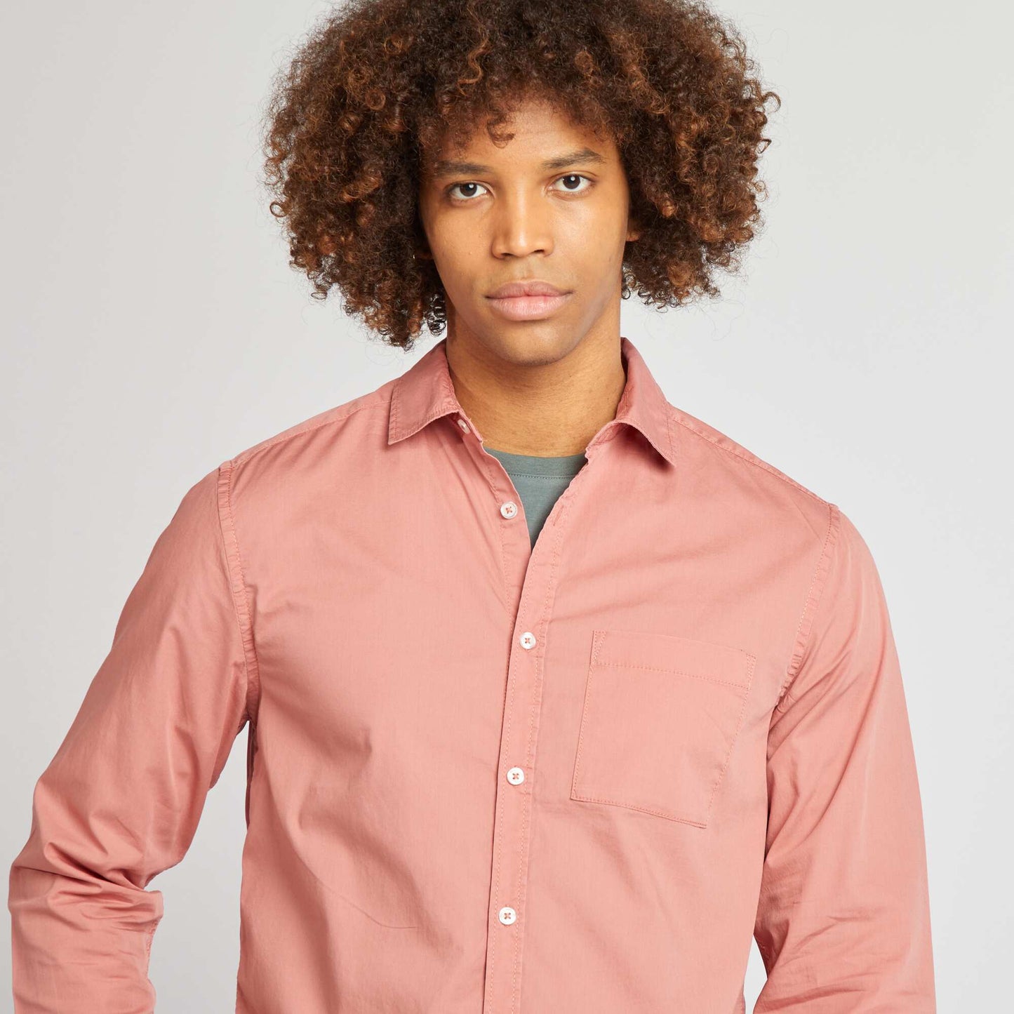 Regular-fit poplin shirt PINK