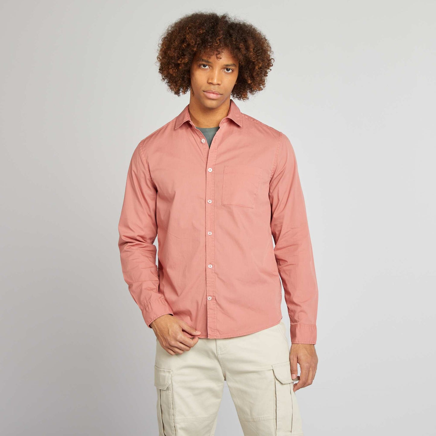 Regular-fit poplin shirt PINK