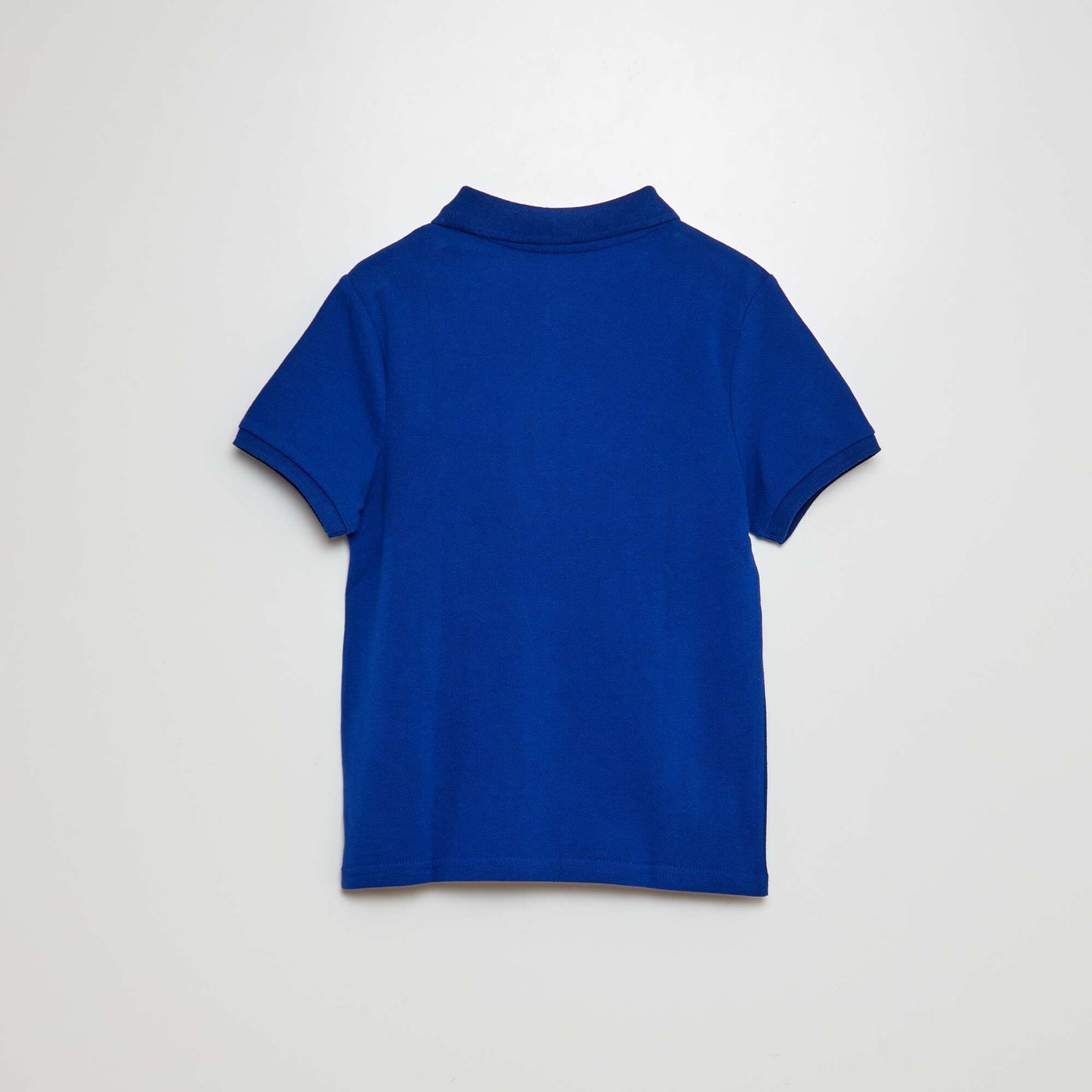 Plain piqué knit polo shirt BLUE