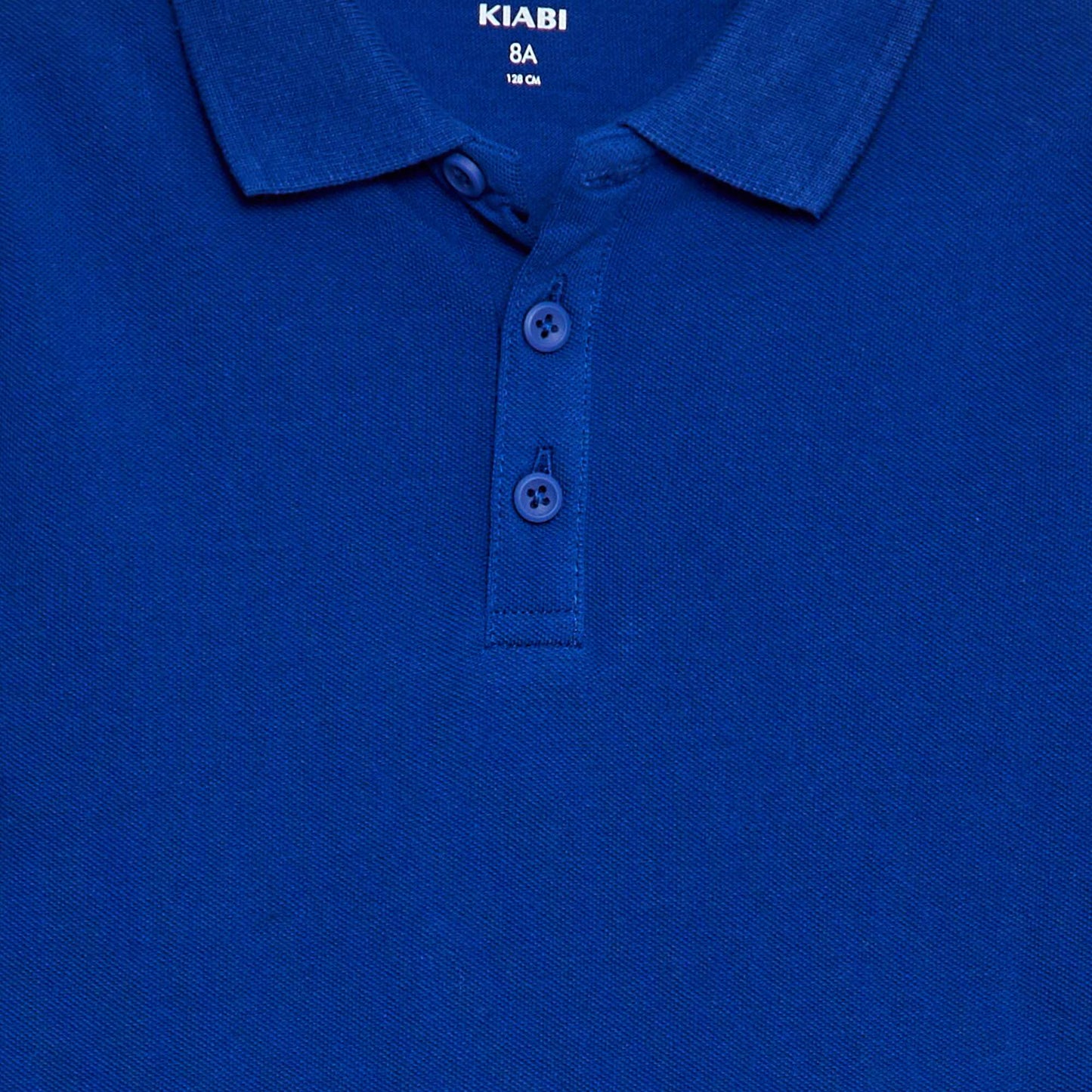 Plain piqué knit polo shirt BLUE