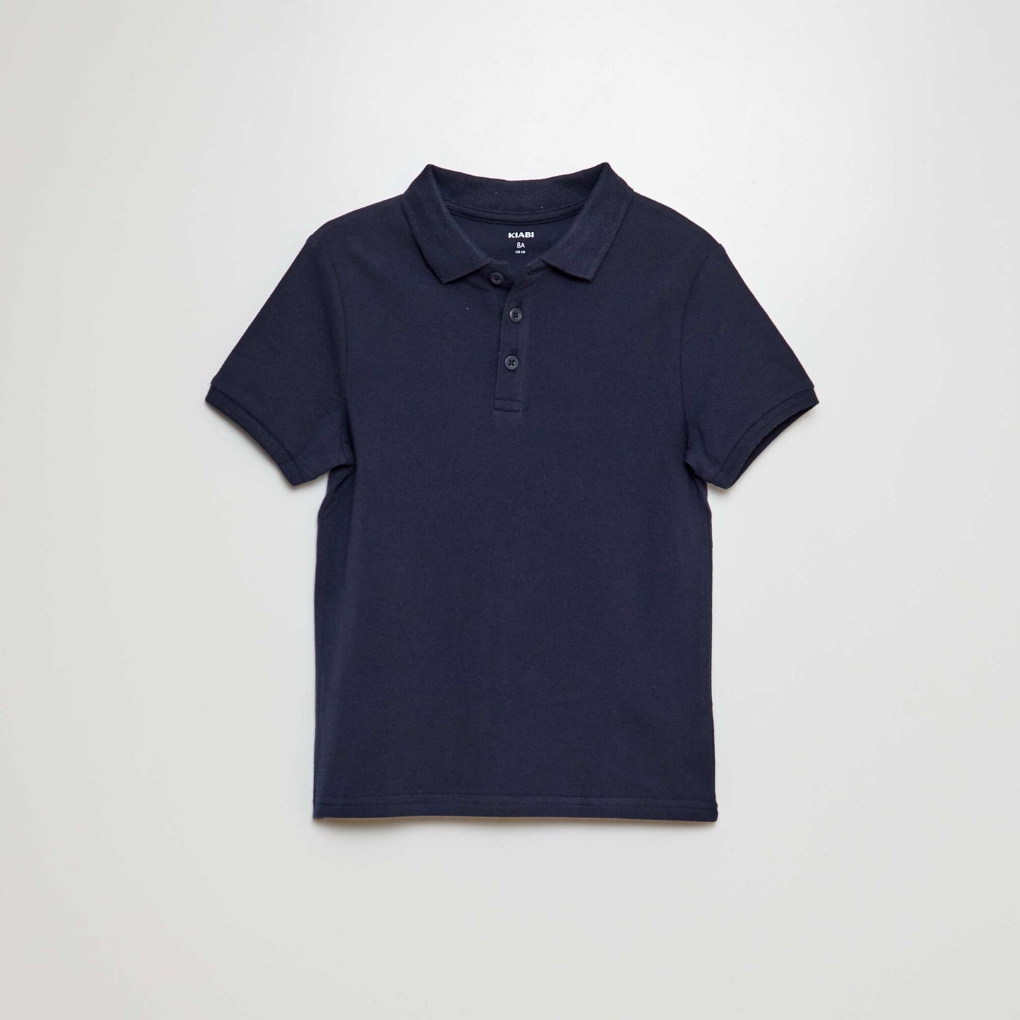 Plain piqué knit polo shirt BLUE