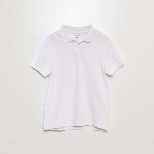 Plain piqué knit polo shirt WHITE