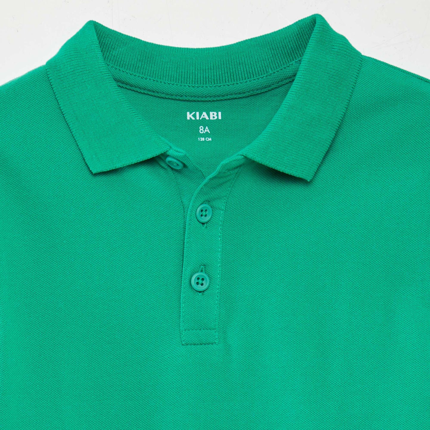 Plain piqué knit polo shirt GREEN