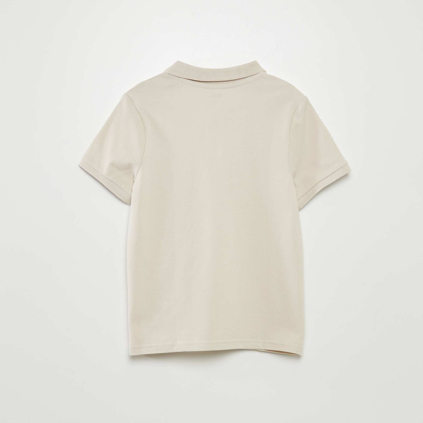 Plain piqué knit polo shirt BEIGE