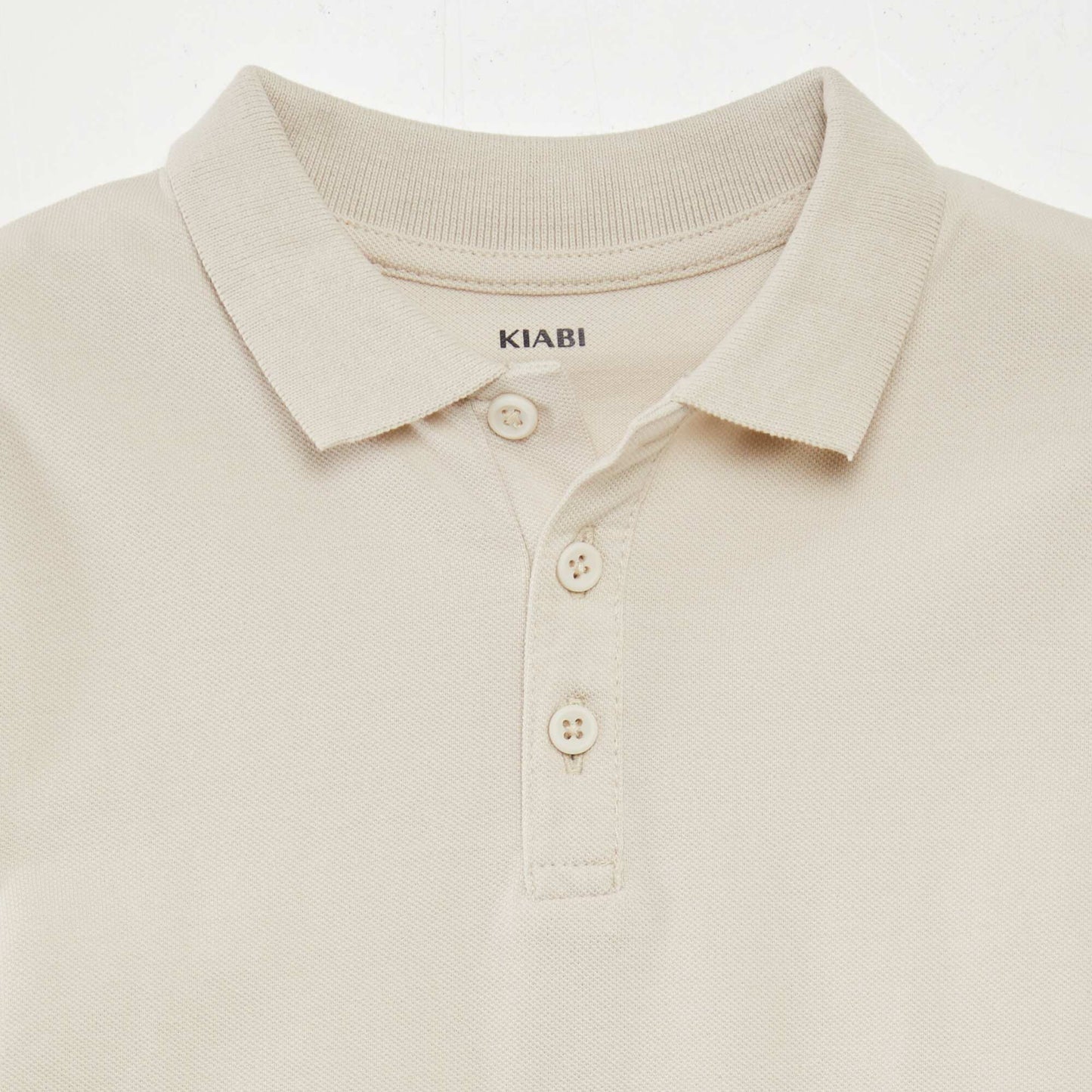 Plain piqué knit polo shirt BEIGE