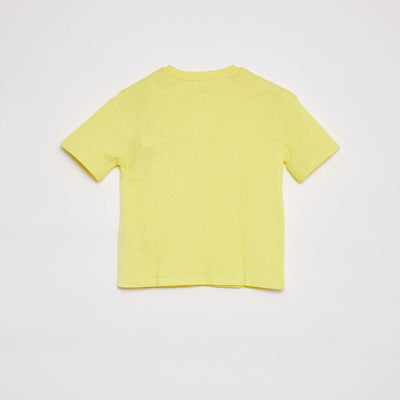 Plain T-shirt with pocket YELLOW