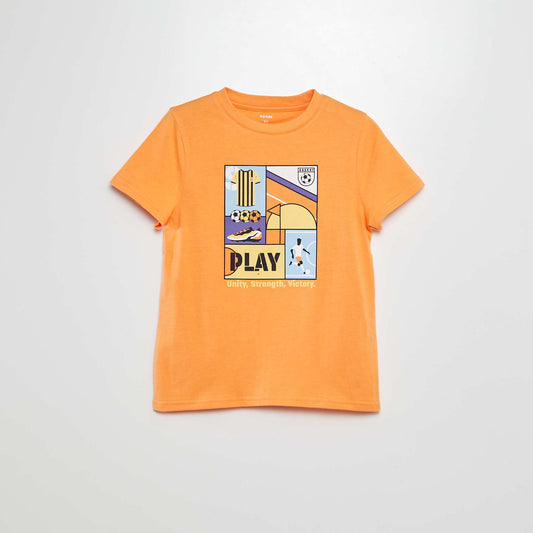 Fun print T-shirt ORANGE