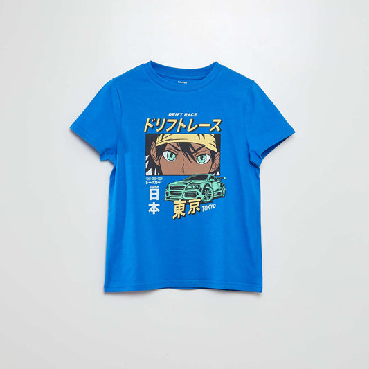 Fun print T-shirt BLUE