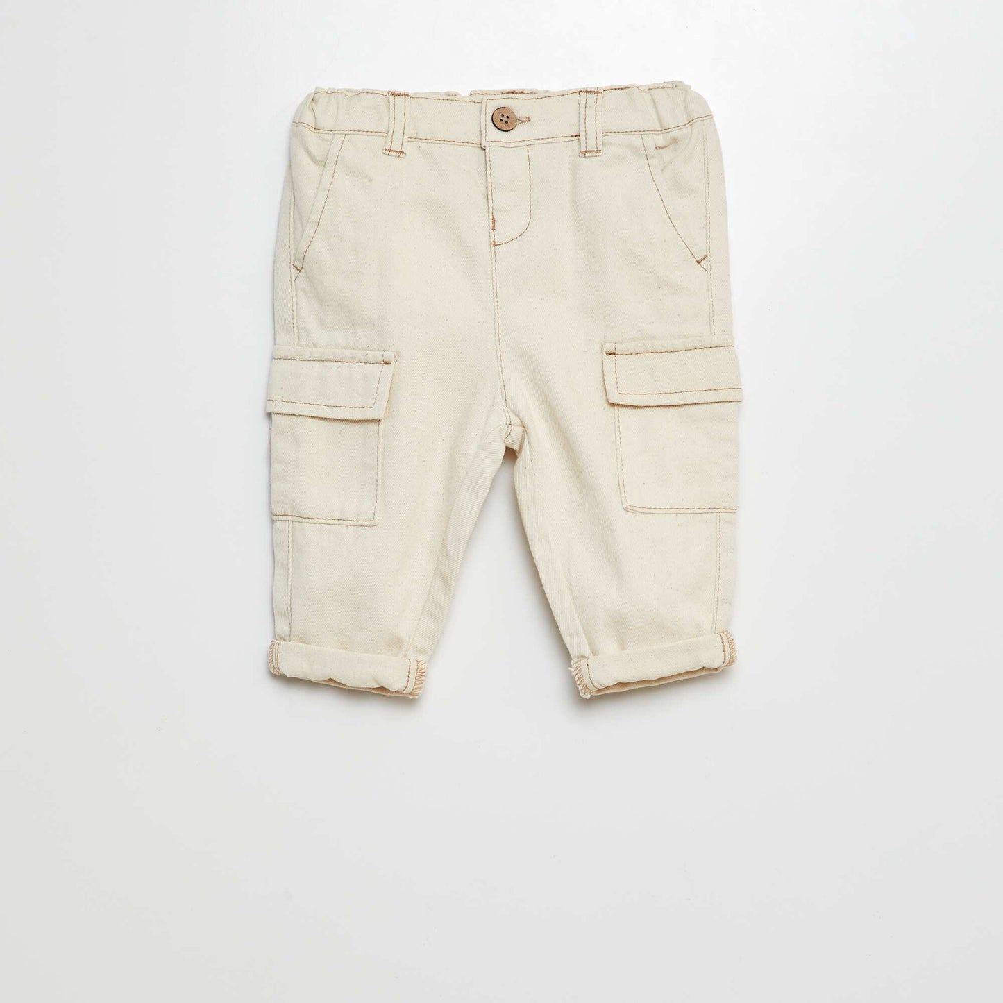 Paper bag trousers with adjustable waist WHITE
