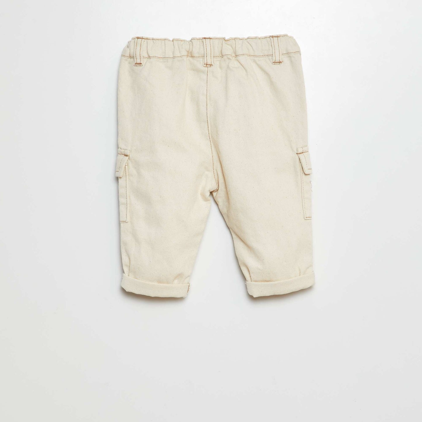 Paper bag trousers with adjustable waist WHITE