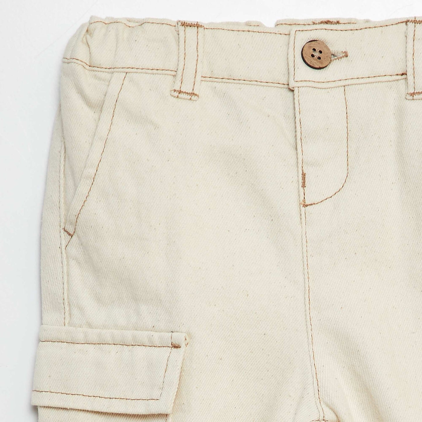 Paper bag trousers with adjustable waist WHITE