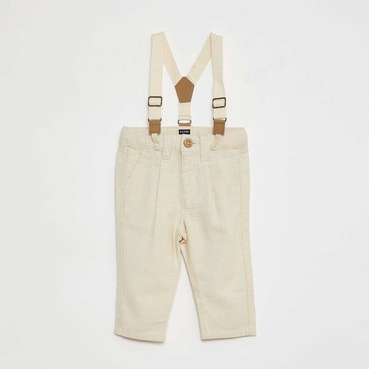 Trousers with braces WHITE