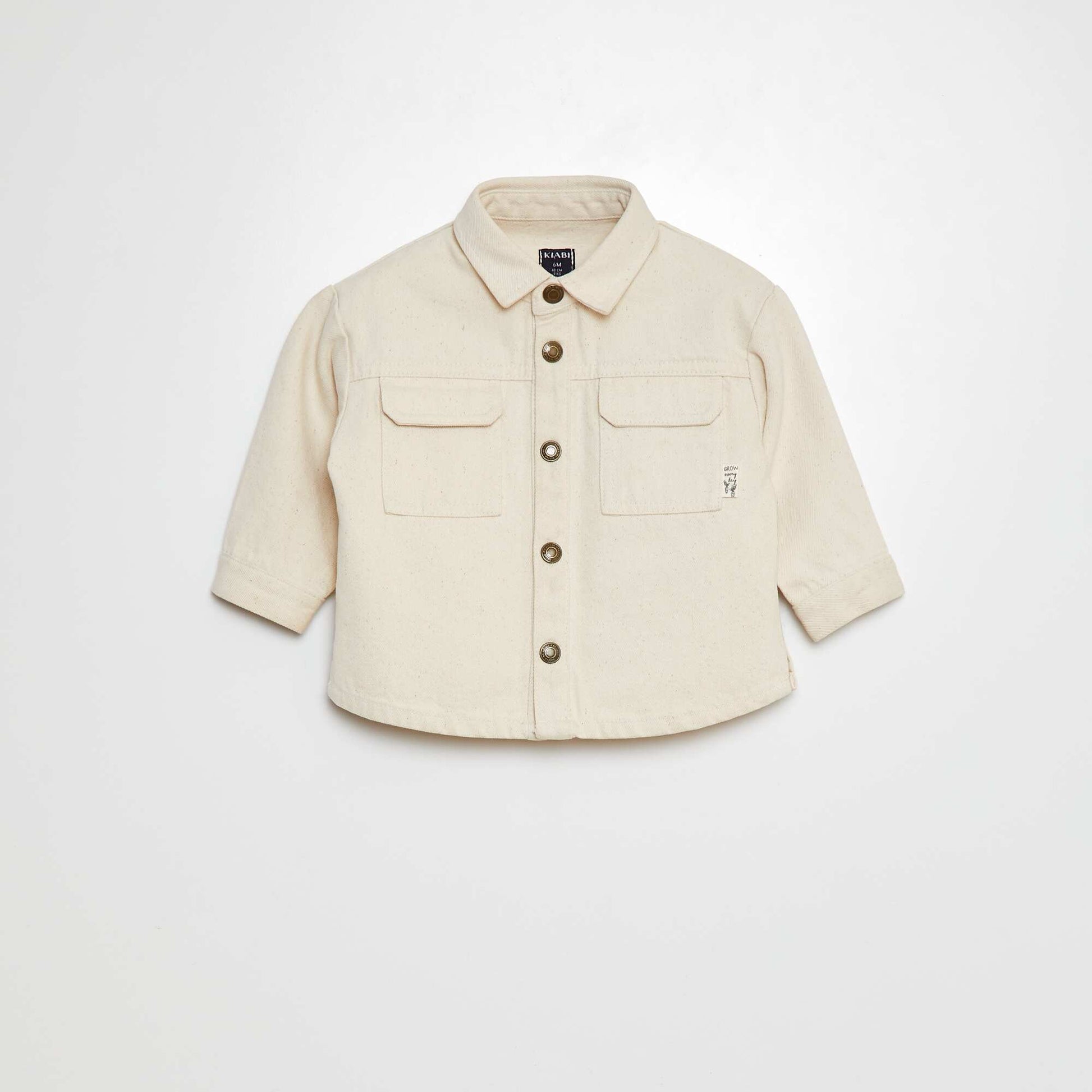 Heavyweight shirt with pockets WHITE