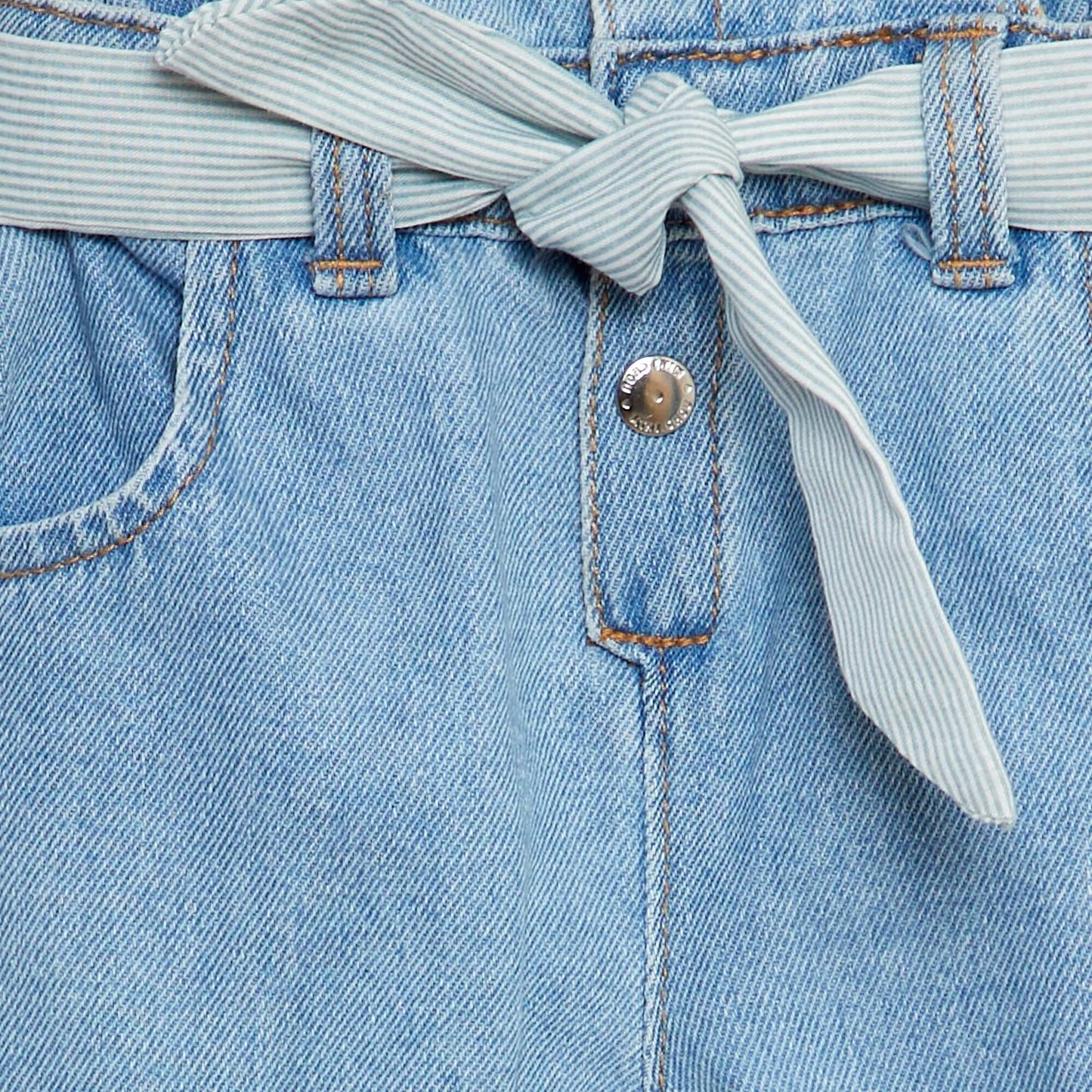 Denim dungarees with belt BLUE