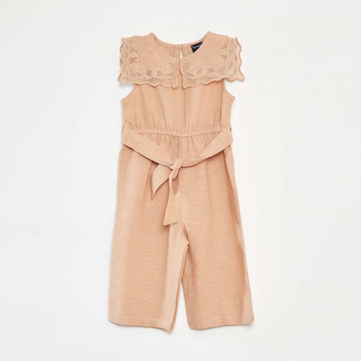 Long all-in-one with fancy collar and belt PINK