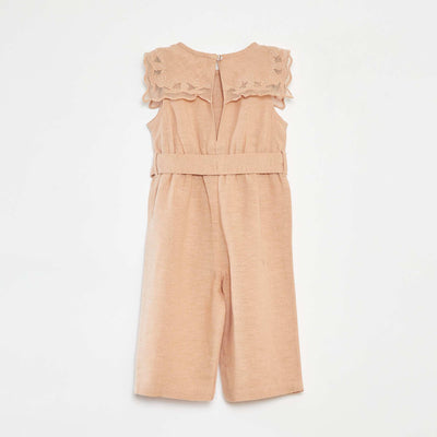 Long all-in-one with fancy collar and belt PINK