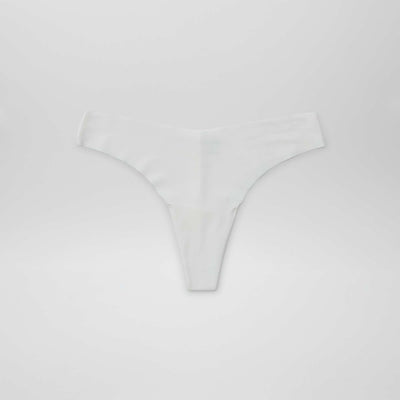 Pack of 2 pairs of seamless microfibre tanga briefs WHITE
