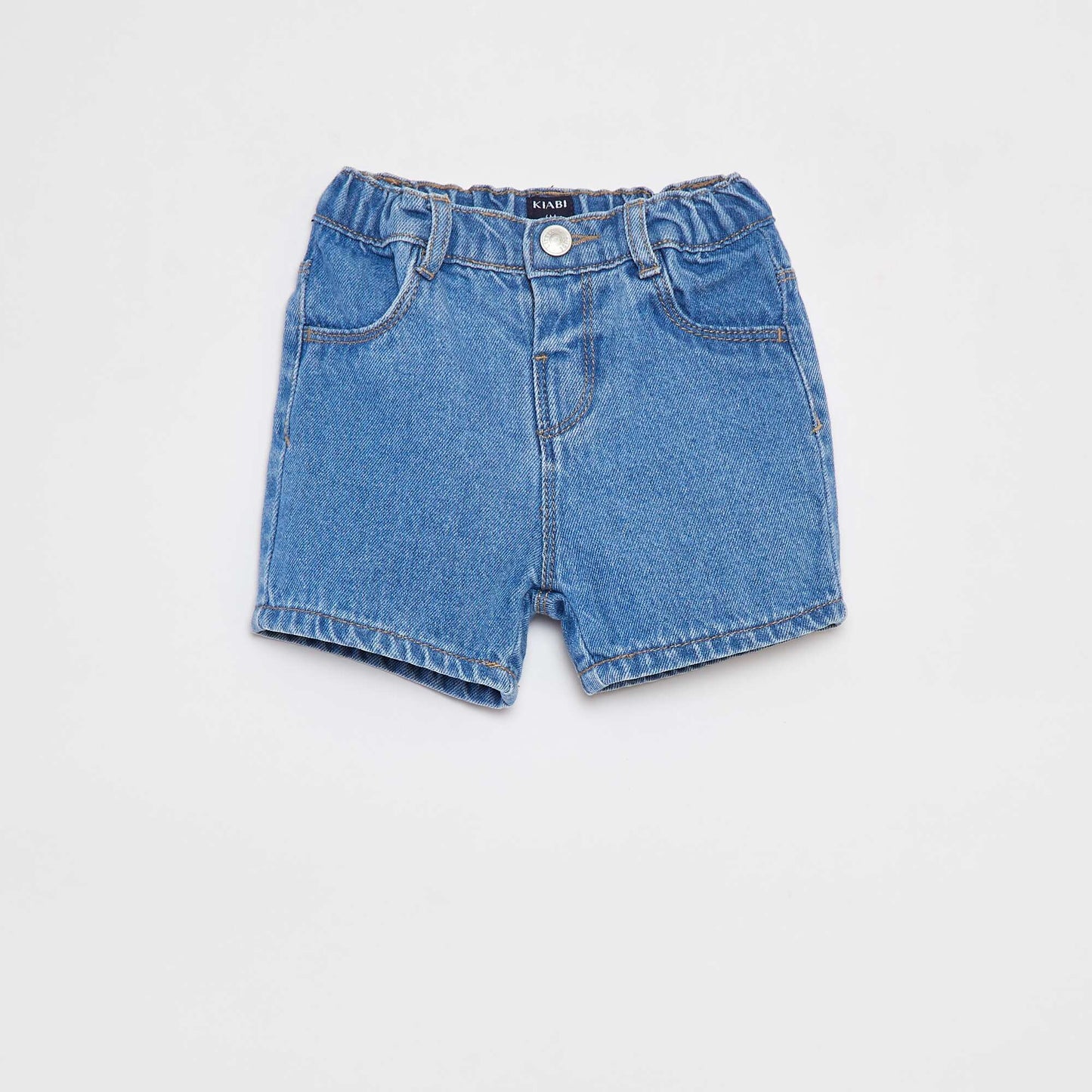 Denim shorts with adjustable waist BLUE