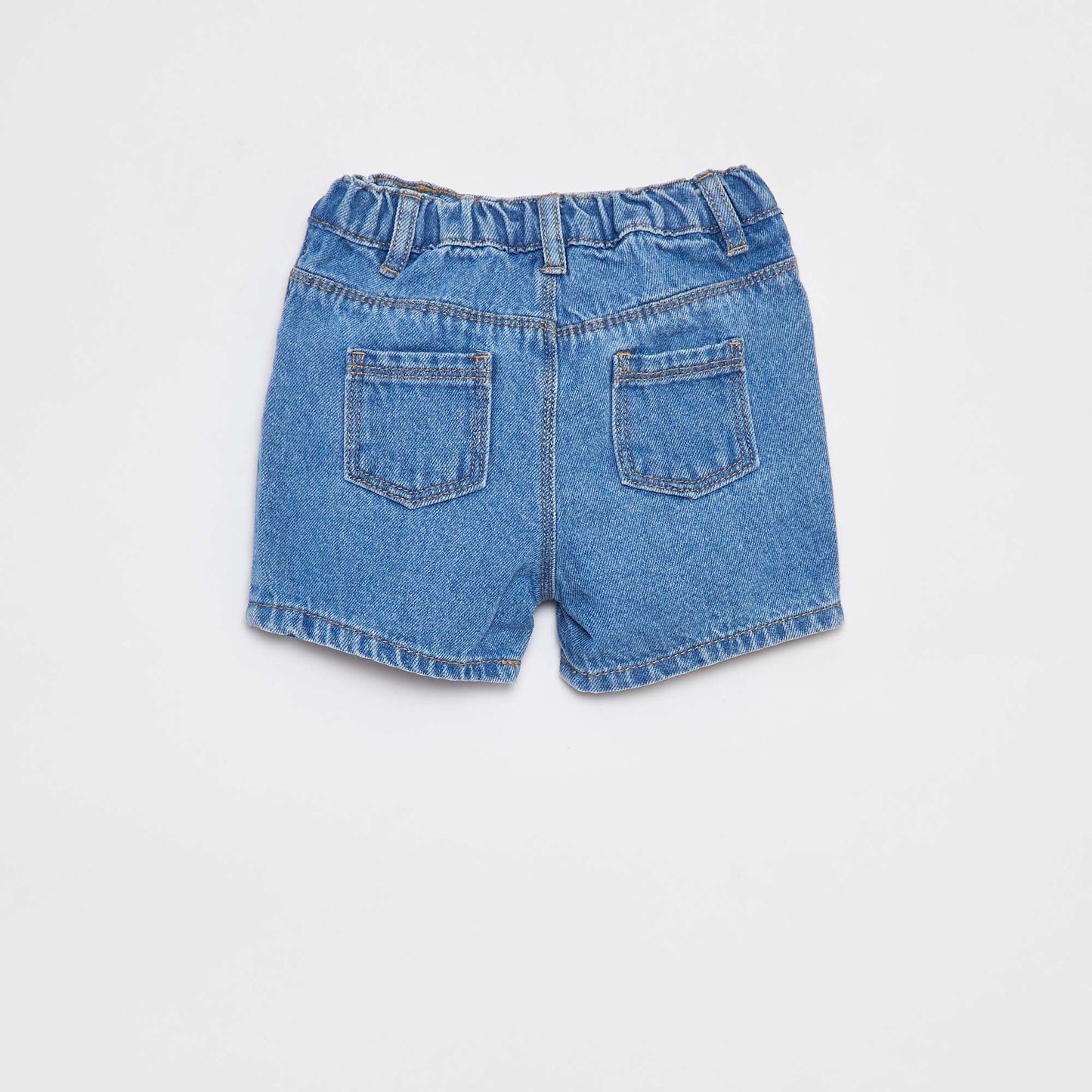 Denim shorts with adjustable waist BLUE