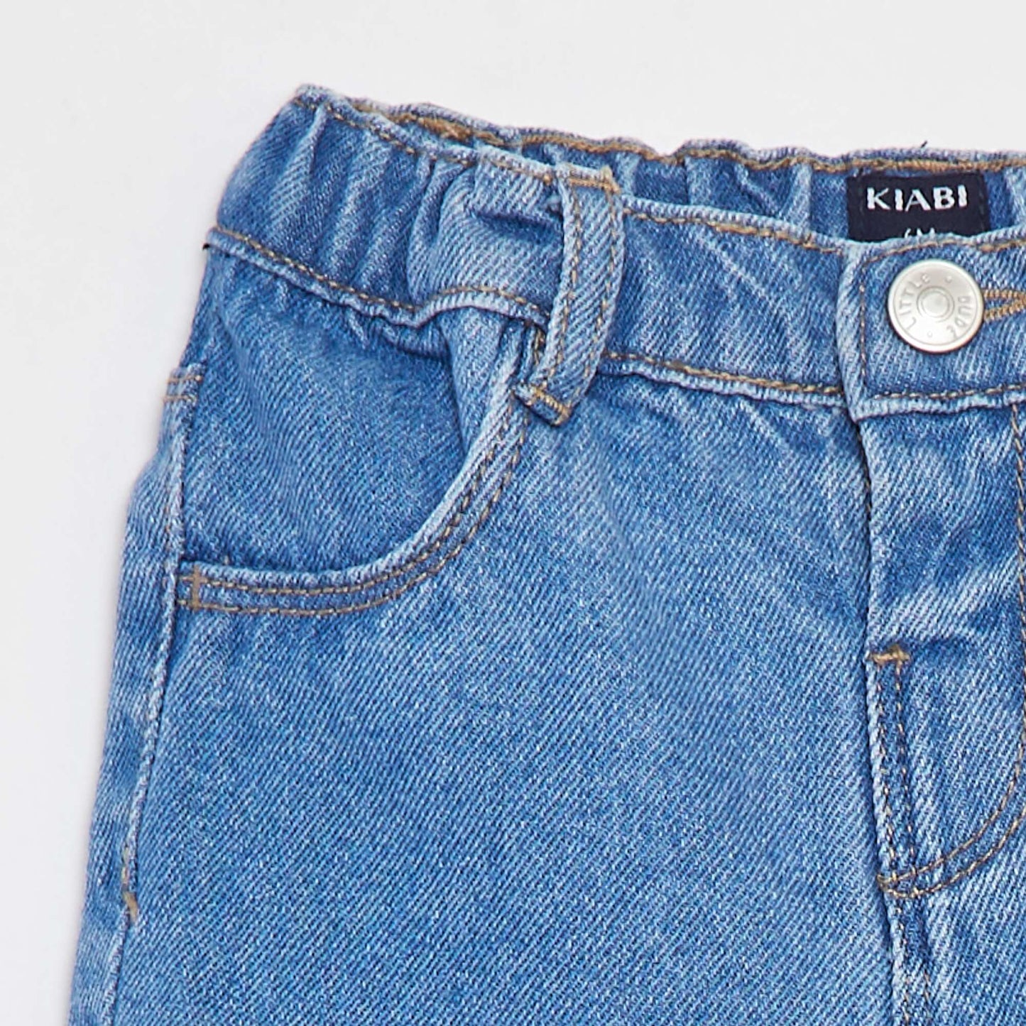Denim shorts with adjustable waist BLUE