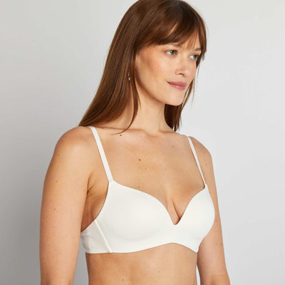 Invisible microfibre triangle bra WHITE