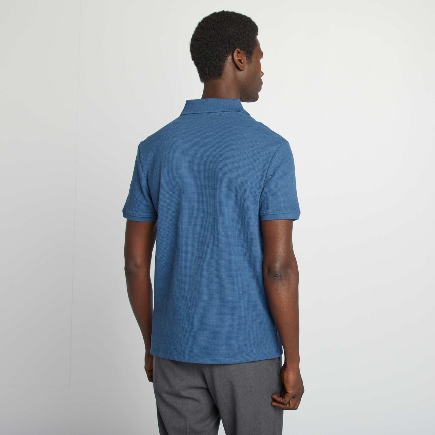 Piqué knit polo shirt BLUE