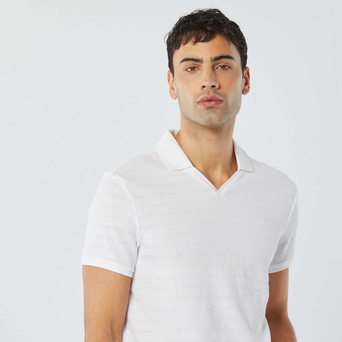 Piqué knit polo shirt WHITE