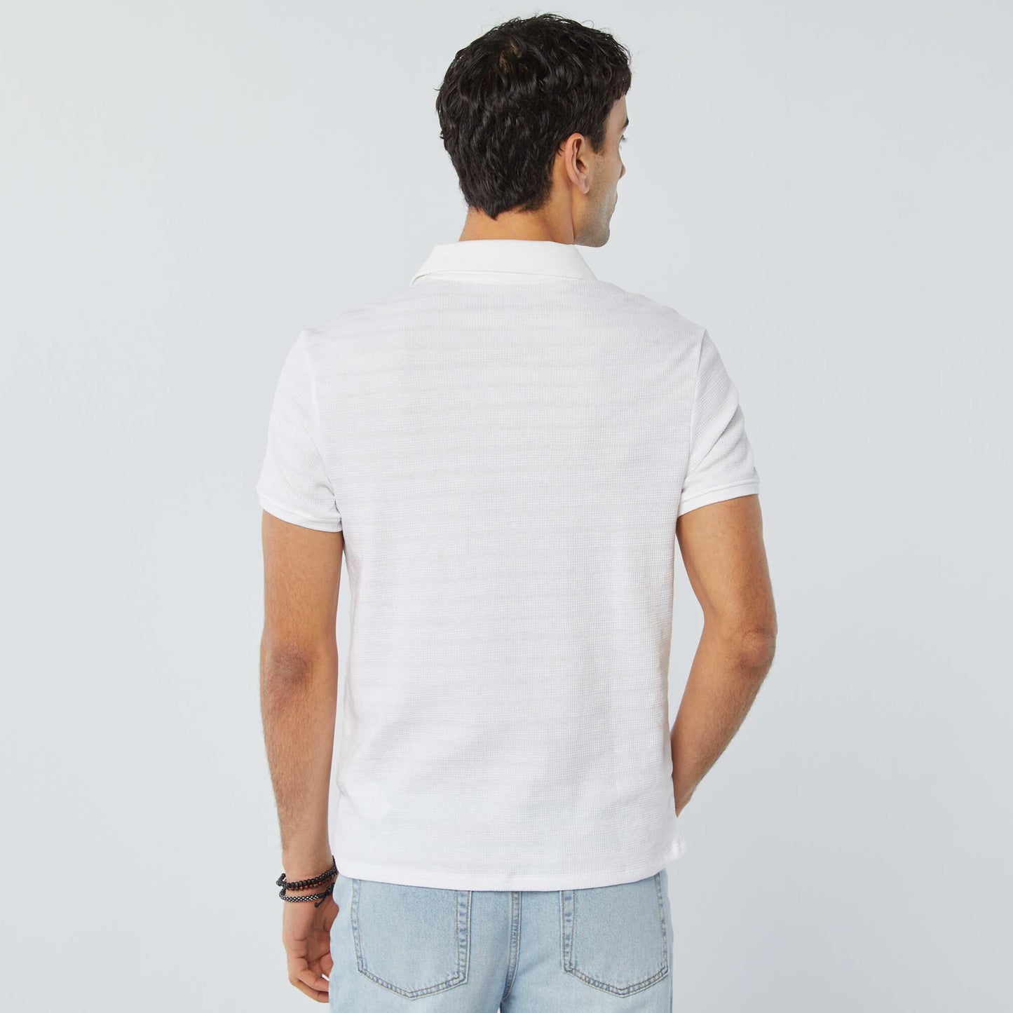 Piqué knit polo shirt WHITE