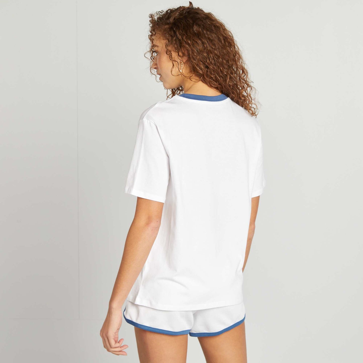 Printed short-sleeved T-shirt WHITE