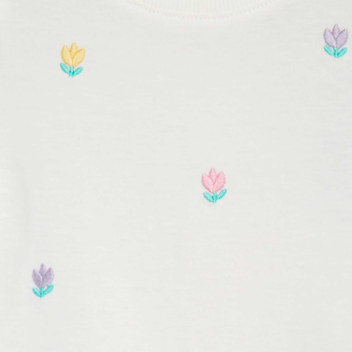 T-shirt with embroidered patterns WHITE