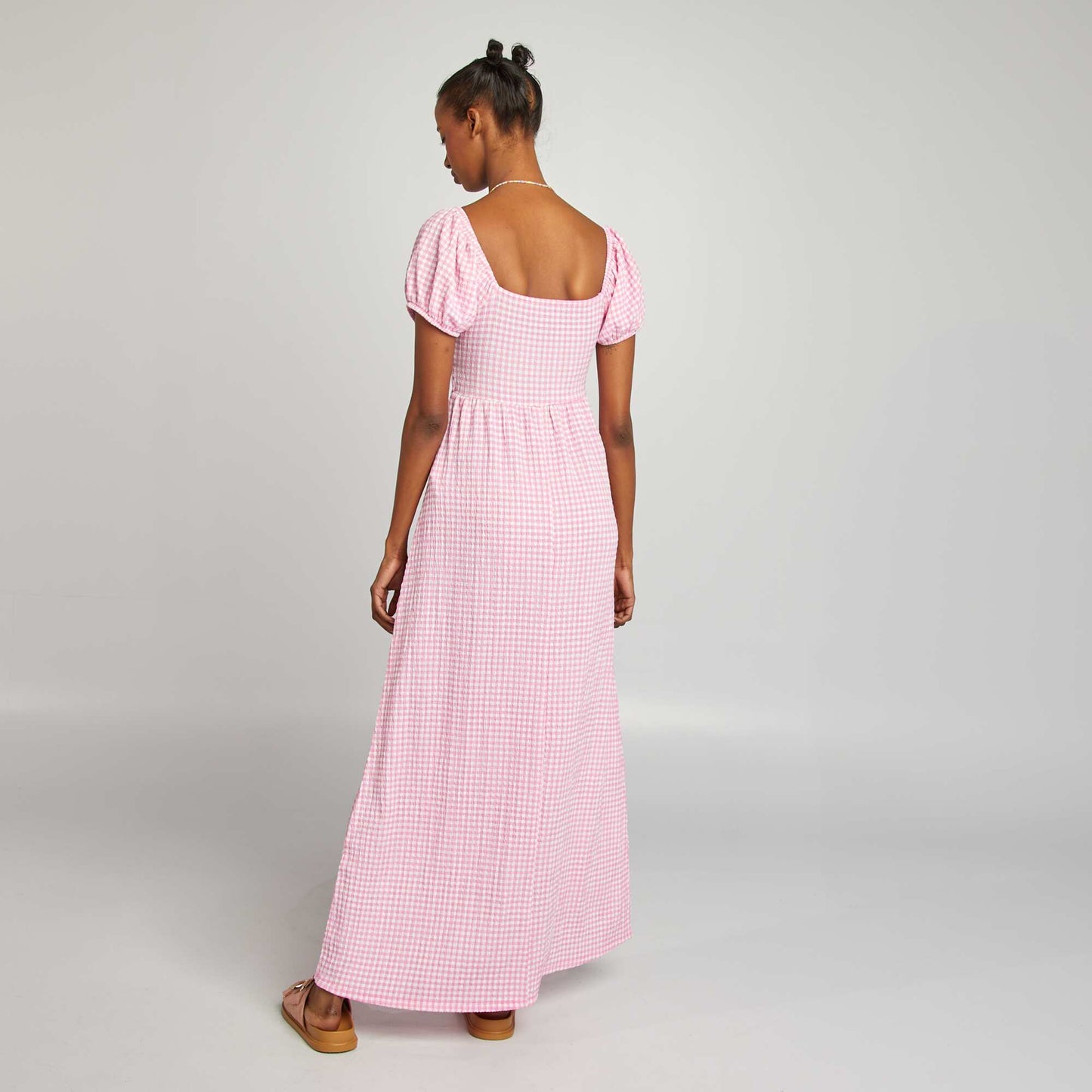 Crepe fabric maxi dress PINK