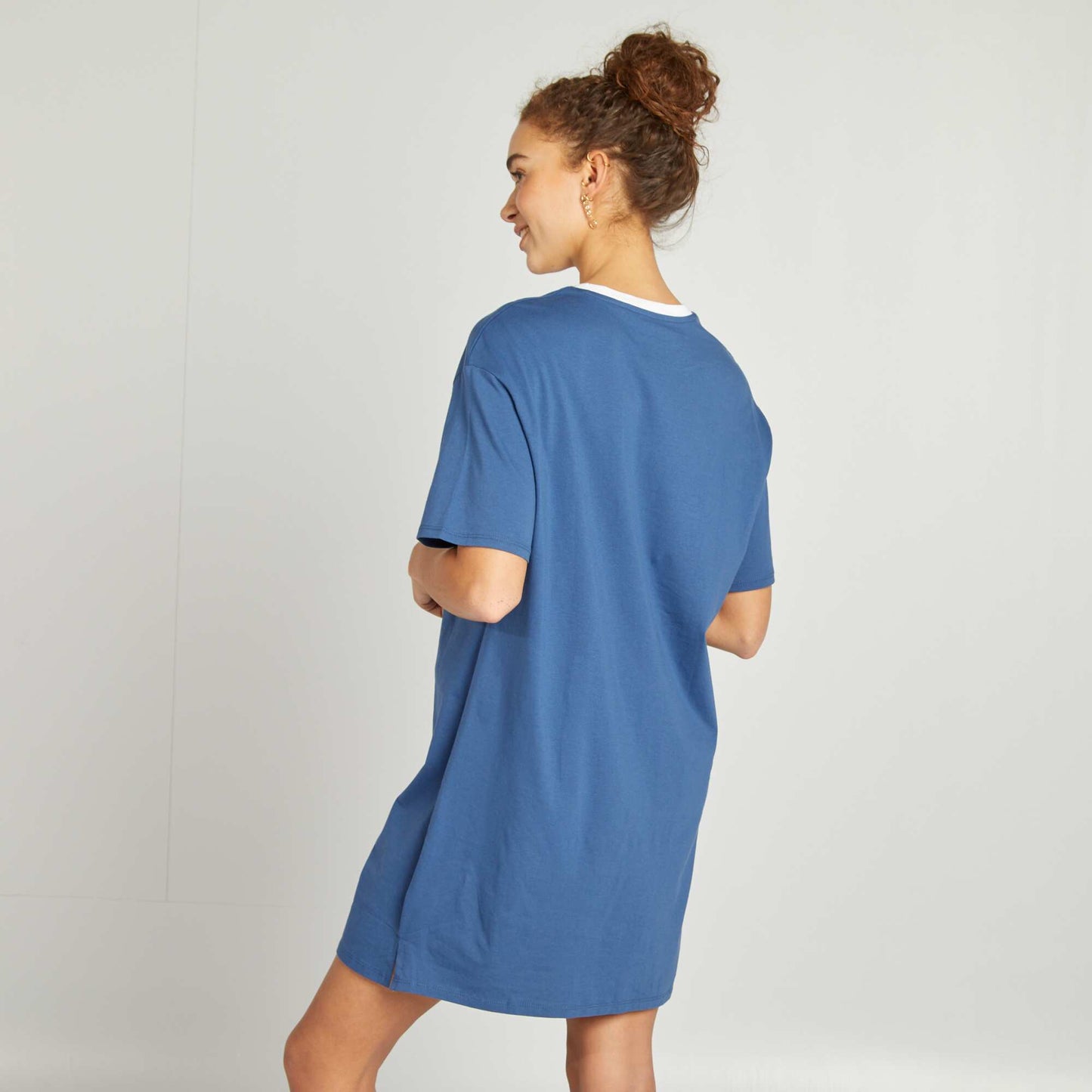 Printed T-shirt dress BLUE