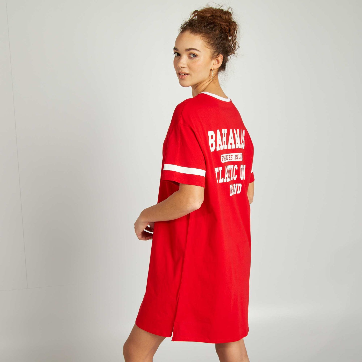 Printed T-shirt dress RED