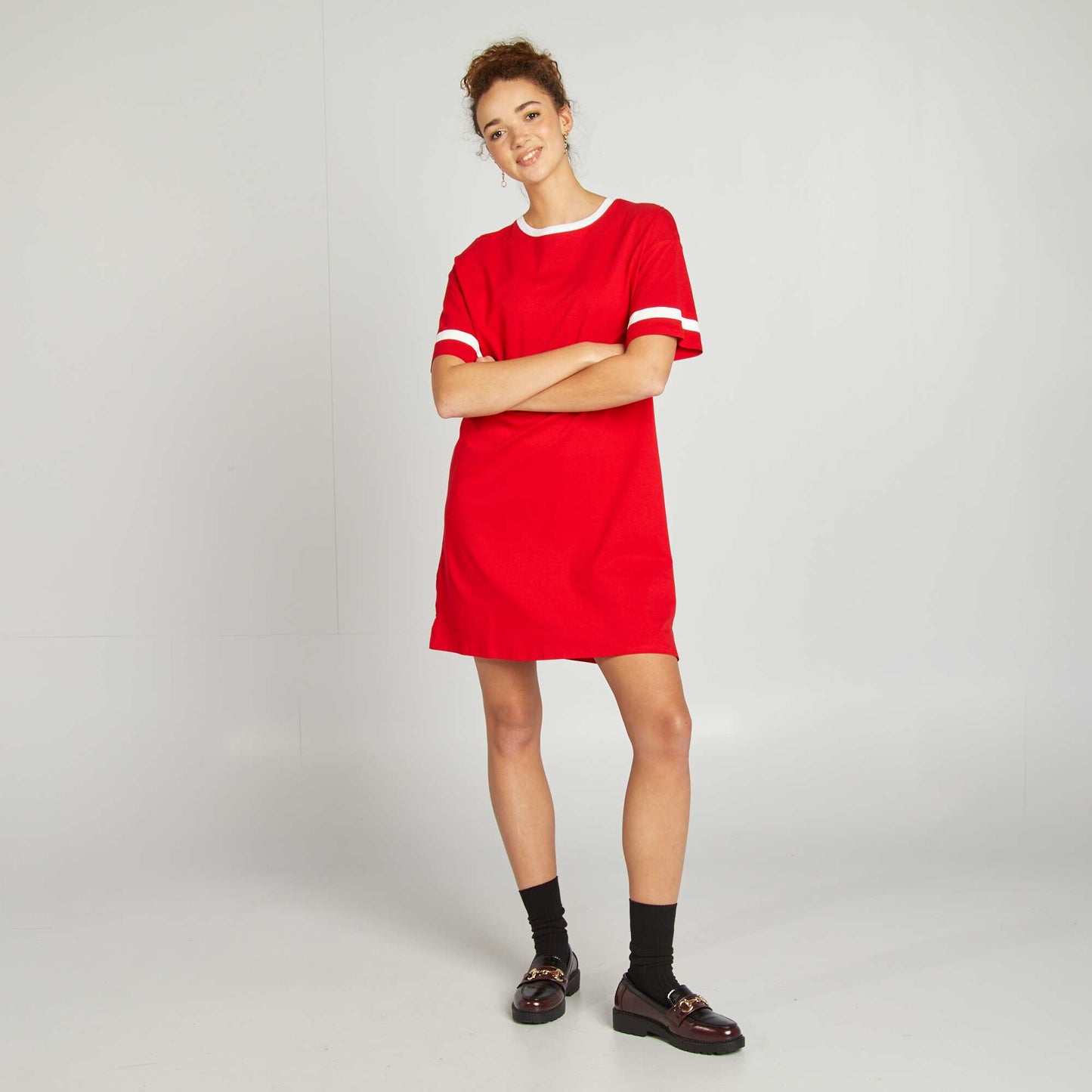 Printed T-shirt dress RED