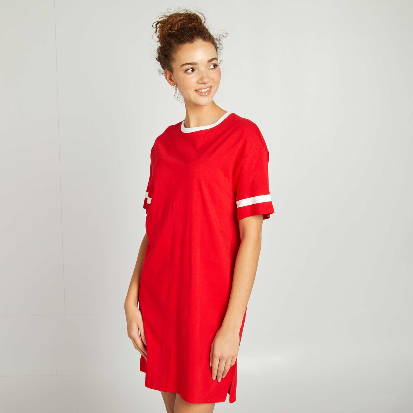 Printed T-shirt dress RED