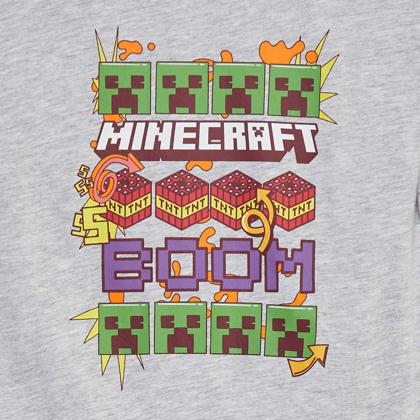 Minecraft short-sleeved T-shirt GREY