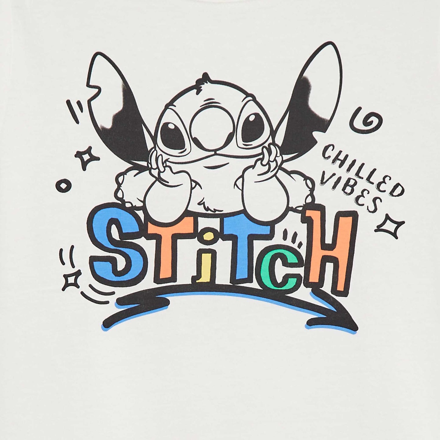 'Stitch' print T-shirt BEIGE