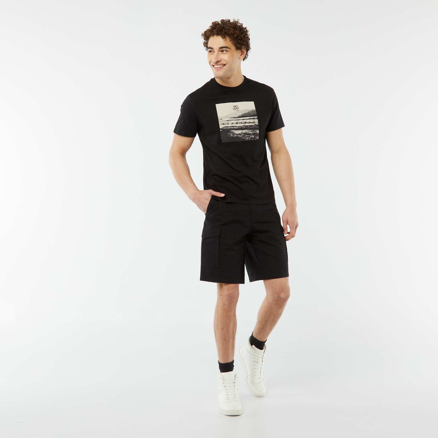 Multi-pocket Bermuda shorts BLACK