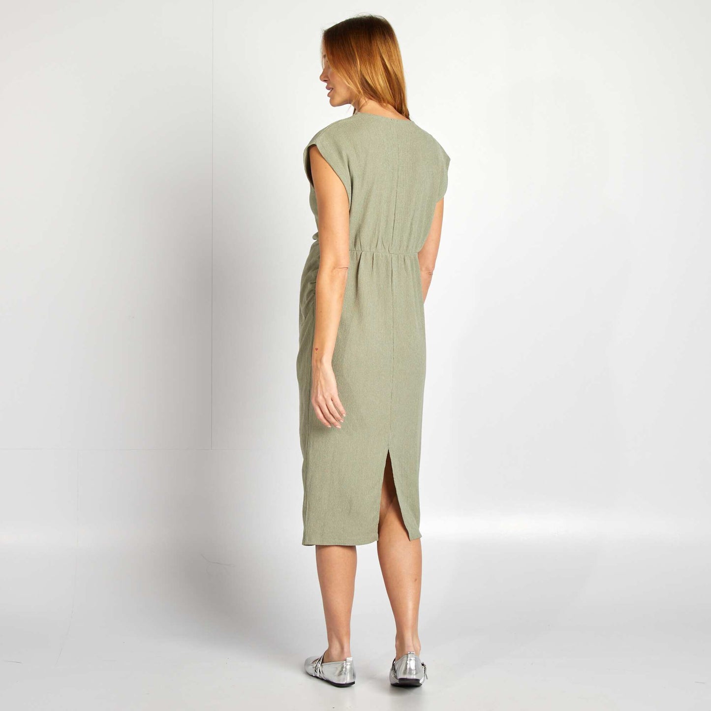 Crêpe knit midi dress GREEN