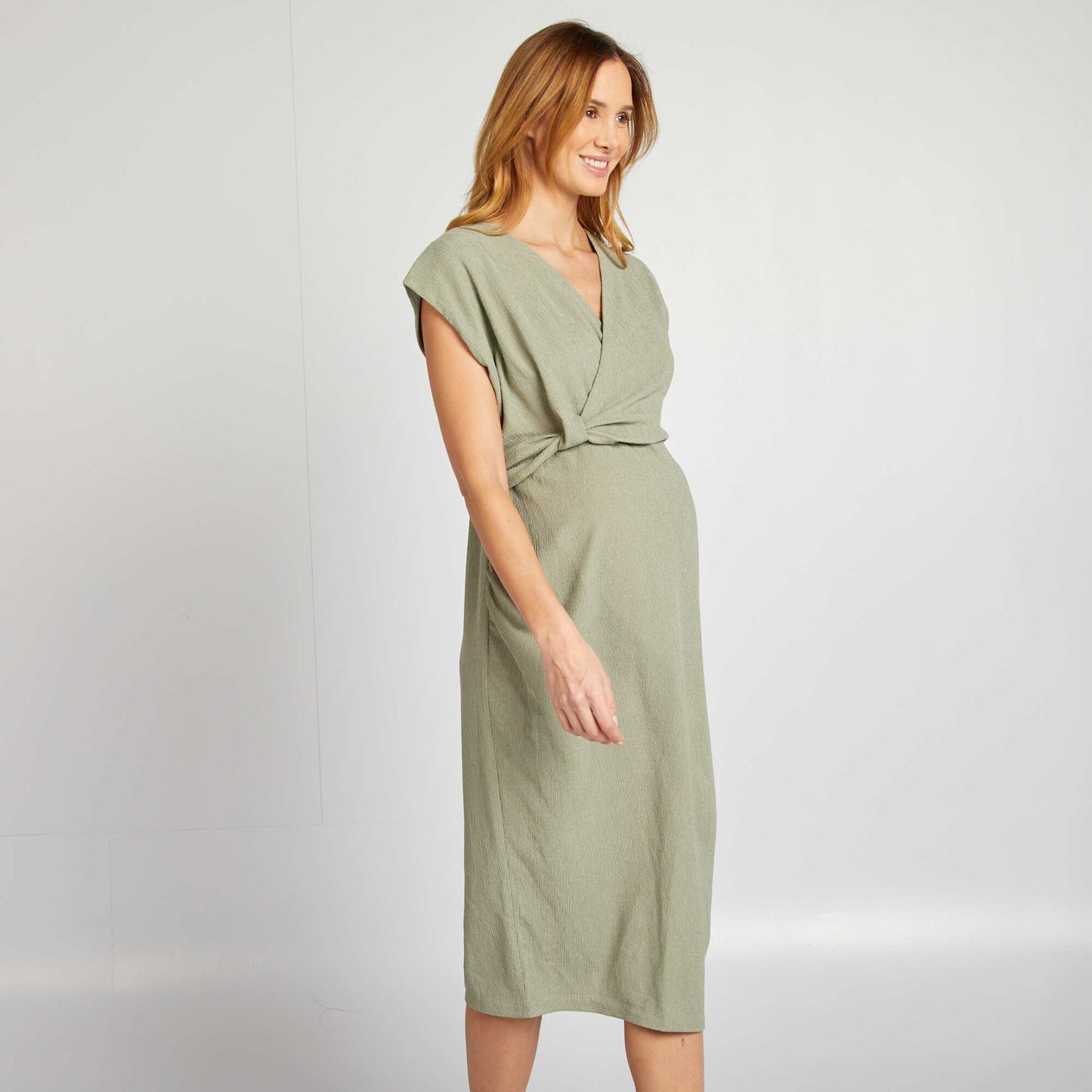 Crêpe knit midi dress GREEN