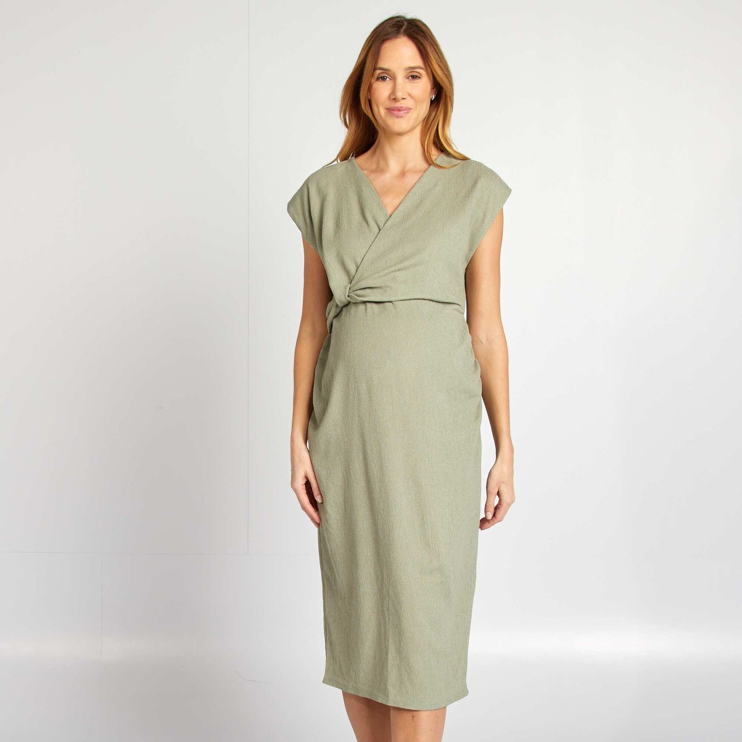 Crêpe knit midi dress GREEN